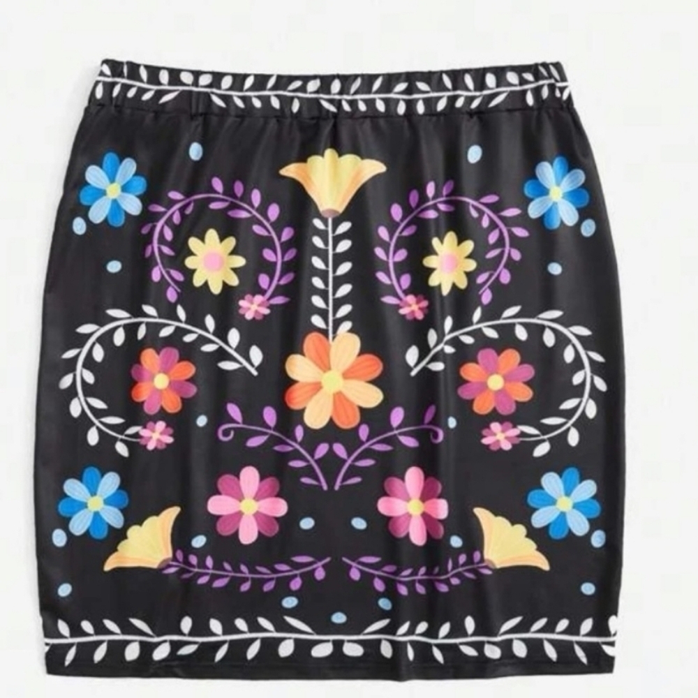 Shein Black Printed Skirt 4XL 20